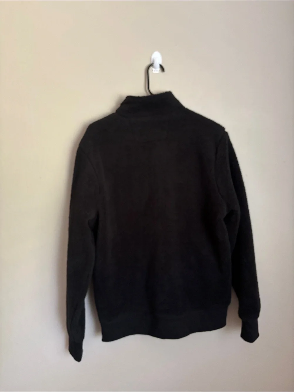 Banana Republic Men's Black Quarter-Zip Sherpa Pullover Sweater size medium